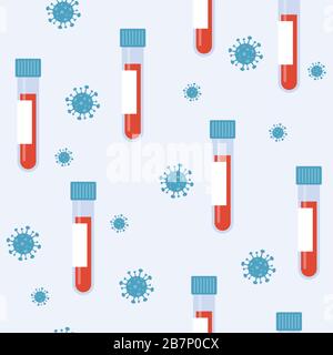 corona virus 2019-nCoV seamless pattern. Corona Virus in Wuhan, China, Global Spread, and Concept Stopping Corona Virus. Flu and lung disease Stock Vector