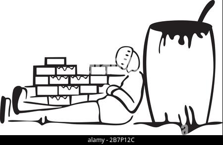 sleep at work Stock Vector
