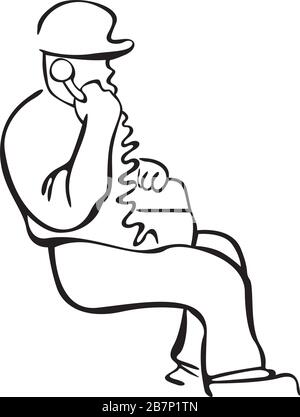 man talking on the phone Stock Vector