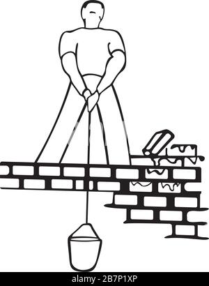 man at construction site Stock Vector