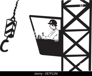 tower crane operator Stock Vector