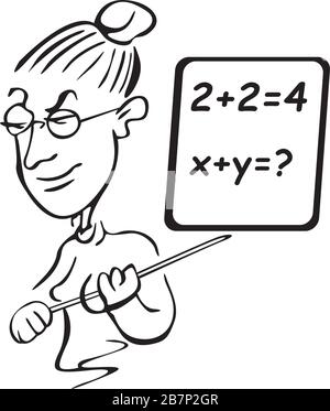 teacher at a maths lesson Stock Vector