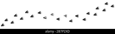 Footpath trail of alien over white background. Vector illustration Stock Vector