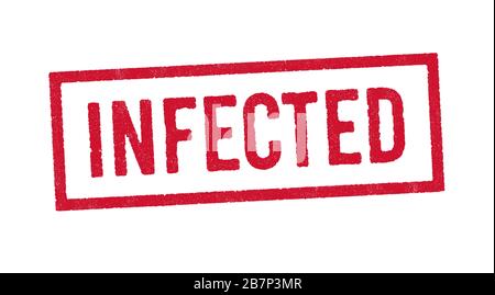 Vector illustration of the Infected red ink stamp Stock Vector