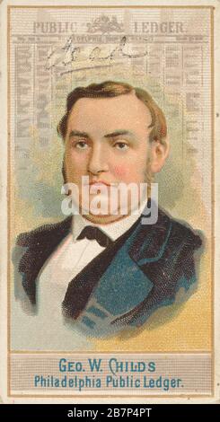 George W. Childs, Philadelphia Public Ledger, from the American Editors series (N1) for Allen &amp; Ginter Cigarettes Brands, 1887. Stock Photo