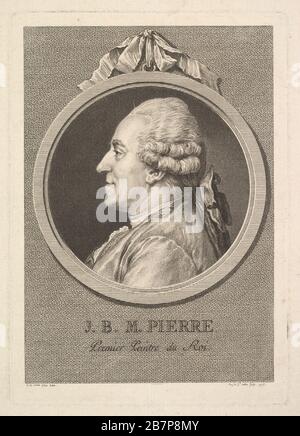 Portrait of Jean-Baptiste-Marie Pierre, 1775. After Charles Nicolas Cochin II Stock Photo