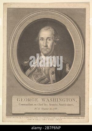 Portrait of George Washington, August 1836.  After Charles Nicolas Cochin II Stock Photo