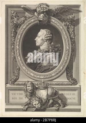 Portrait of Victor Amadeus III, King of Sardinia, 1777. After Jean-Baptiste Boucheron Stock Photo