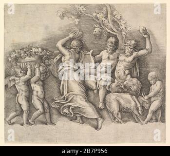 A Bacchanal, 1530-61. Stock Photo