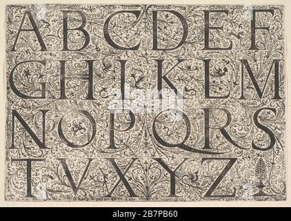 Roman Majuscule Alphabet, ca. 1520. Stock Photo