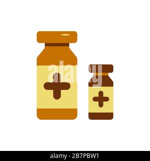 Medical supplies icons for doctor profession illustration. Health care services concept. Jars of medicine Stock Vector
