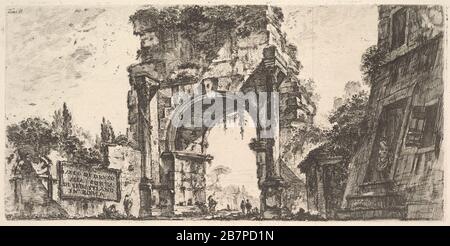 Plate 8: Arch of Drusus at the Porta S. Sebastiano in Rome (Arco di Druso alla Porta di Sebastiano in Roma), ca. 1748. Stock Photo