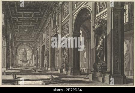 S. Giovanni in Laterano. Interior, ca. 1768. Stock Photo