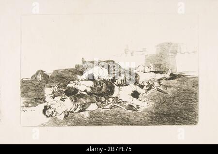 Plate 22 from 'The Disasters of War' (Los Desastres de la Guerra): 'Even worse.' (Tanto y mas.), 1810. Stock Photo