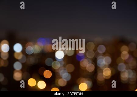 Blurred multi-colored lights of the night city Stock Photo