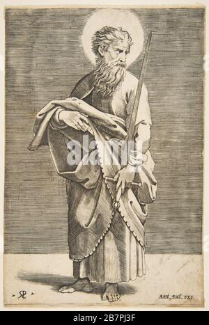 Saint Paul looking to the right and holding a sword and a book, ca. 1515-27. Stock Photo