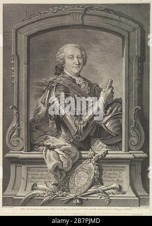 Portrait of Mar&#xe9;chal de Lowendal, 18th century. Stock Photo