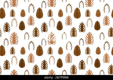 Abstract Pine cone seamless pattern. Botanical hand drawn vector background. Stock Vector