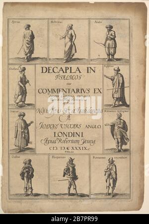 Title page: Decapla in Psalmos, 1639. Stock Photo