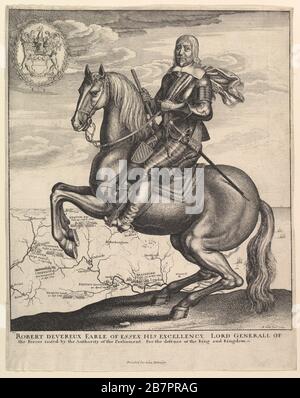 Earl of Essex on Horseback, 1643. Stock Photo