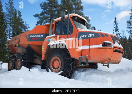 Doosan Moxy MT 31 Dump Truck Stock Photo