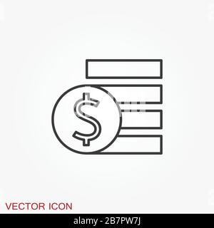 Investments icon. Graph growth graphics vector icon isolated on background Stock Vector