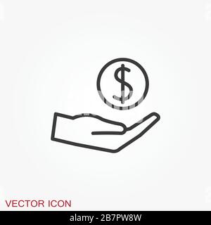 Investments icon. Graph growth graphics vector icon isolated on background Stock Vector