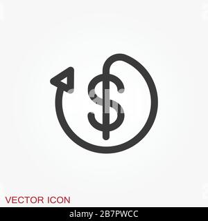 Investments icon. Graph growth graphics vector icon isolated on background Stock Vector