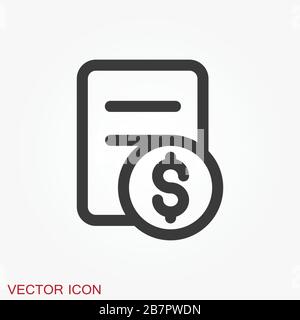 Invoice vector icon. Finance and Banking symbol Stock Vector