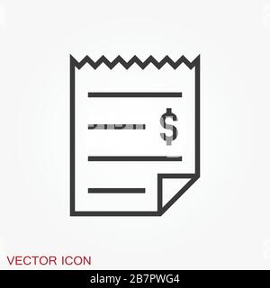 Invoice vector icon. Finance and Banking symbol Stock Vector