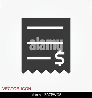 Invoice vector icon. Finance and Banking symbol Stock Vector