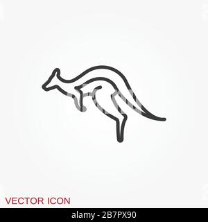 Kangaroo vector icon isolated on background. Animal symbol Stock Vector