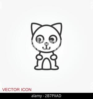 Kitty Vector Icon. Cat symbol isolated on background Stock Vector