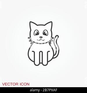 Kitty Vector Icon. Cat symbol isolated on background Stock Vector