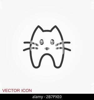 Kitty Vector Icon. Cat symbol isolated on background Stock Vector