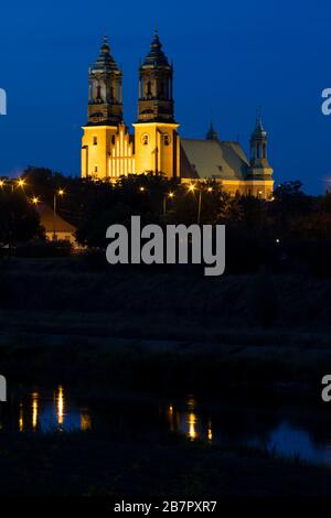 The Archcathedral Basilica of St. Peter and St. Paul in Poznan stands on the island of Ostrów Tumski (Cathedral Island) , Poland 2019. Stock Photo