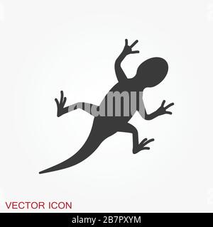 Vector Lizard icon on white background, Vector gecko Stock Vector
