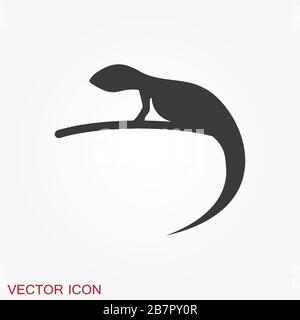 Vector Lizard icon on white background, Vector gecko Stock Vector