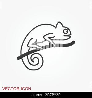 Vector Lizard icon on white background, Vector gecko Stock Vector