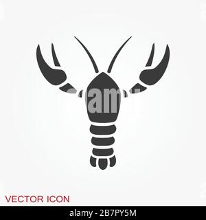 Lobster icon vector logo illustration isolated on background Stock Vector