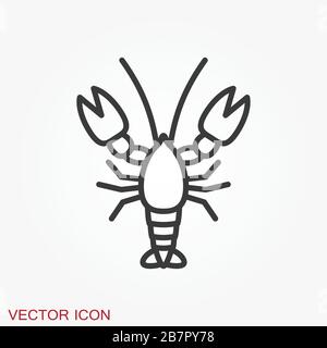 Lobster icon vector logo illustration isolated on background Stock Vector