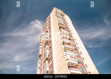 prefabricated house in the city on settlements Stock Photo