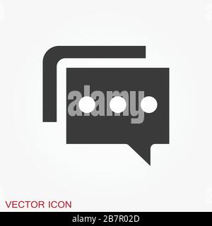 Message icon, vector symbol for design. Cat sign Stock Vector