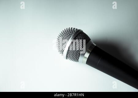 A wireless handheld microphone Stock Photo
