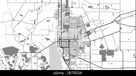 Urban vector city map of Invercargill, New Zealand Stock Vector