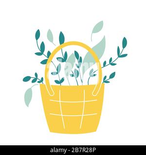 Eco bag hand drawn doodles style. Eco style. No plastic. Zero waste concept vector illustration. Isolated on white background Stock Vector
