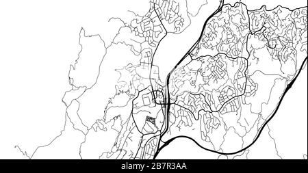 Urban vector city map of Porirua, New Zealand Stock Vector