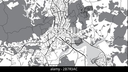 Urban vector city map of Whangarei, New Zealand Stock Vector