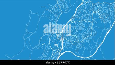 Urban vector city map of Porirua, New Zealand Stock Vector