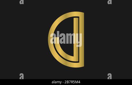 JD, DJ Letter Logo Design with Creative Modern Trendy Typography and monogram logo. Stock Vector
